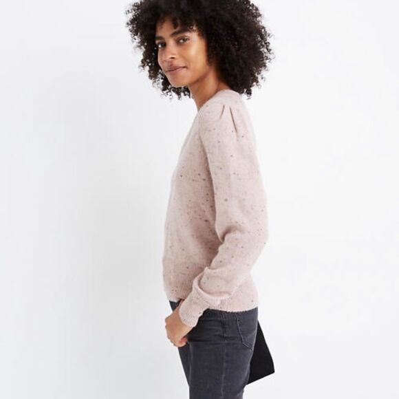 Madewell Wool Blend Muted Pink V Neck Sweater - Picture 3 of 10